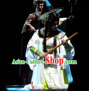 Chinese Cantonese Opera Village Girl Jin Di Garment Nan Yue Gong Ci Costumes and Headdress Traditional Guangdong Opera Actress Apparels Swordswoman Dress