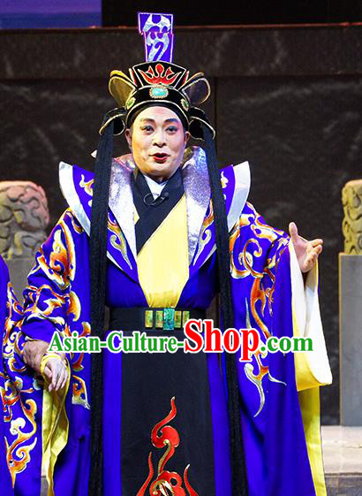 Nan Yue Gong Ci Chinese Guangdong Opera Lord Apparels Costumes and Headwear Traditional Cantonese Opera Duke Garment King Zhao Tuo Clothing