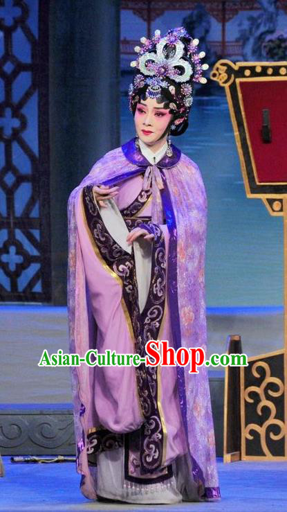 Chinese Cantonese Opera Imperial Consort Garment Luo Shui Qing Meng Costumes and Headdress Traditional Guangdong Opera Young Female Apparels Zhen Yuchan Dress