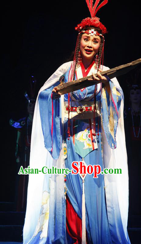 Chinese Historical Drama Princess Hu Die Ancient Ethnic Girl Garment Young Lady Costumes Traditional Dance Dress Apparels and Headdress