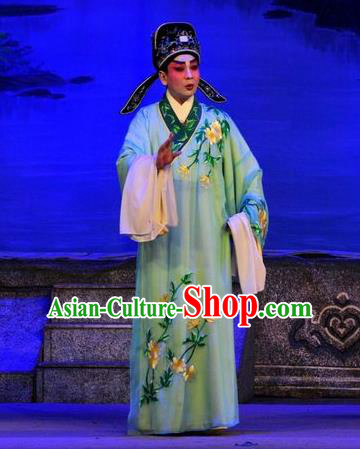 Unhappy Marriage Chinese Guangdong Opera Young Man Apparels Costumes and Headwear Traditional Cantonese Opera Niche Garment Xiaosheng Clothing