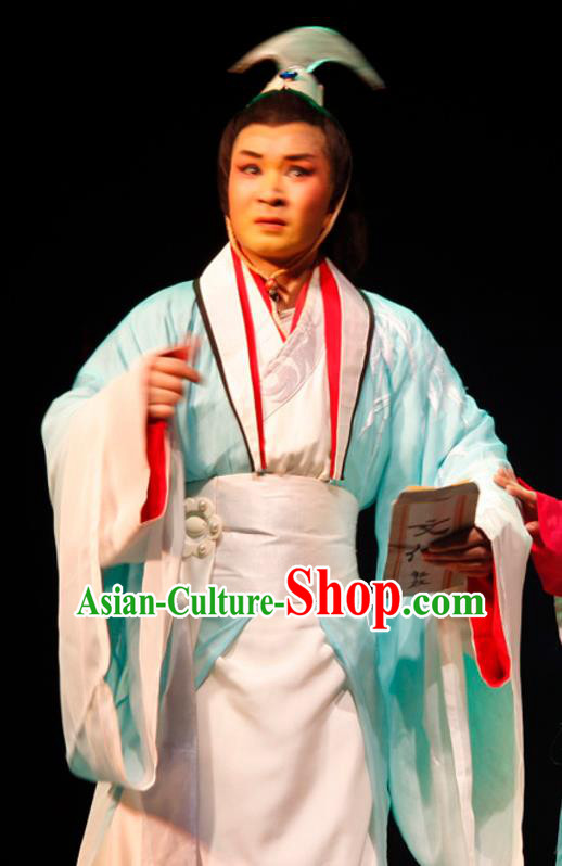 Chinese Traditional Ming Dynasty Scholar Wen Zhong Apparels Costumes Historical Drama Ancient Gifted Youth Garment Young Man Clothing and Headwear