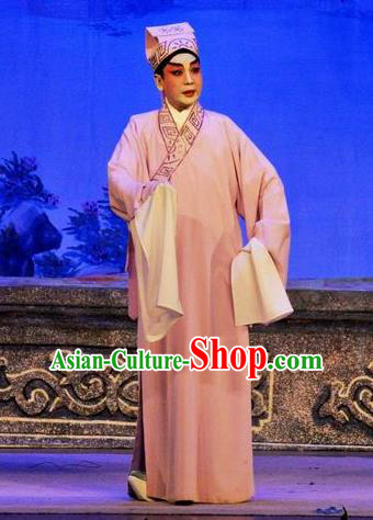 Da Nao Mei Zhi Fu Chinese Guangdong Opera Scholar Xiao Yonglun Apparels Costumes and Headwear Traditional Cantonese Opera Xiaosheng Garment Young Man Clothing