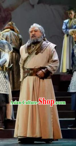 Chinese Traditional Northern Wei Dynasty Elderly Official Tuoba Zhang Apparels Costumes Historical Drama Bei Wei Feng Yang Ancient Minister Garment Clothing and Headwear