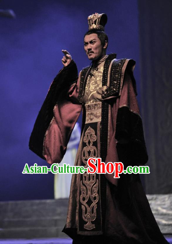 Chinese Traditional Northern Wei Dynasty Xiaowen Emperor Apparels Costumes Historical Drama Bei Wei Feng Yang Ancient King Garment Tuoba Hong Clothing and Headwear