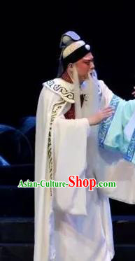 Yi Shui Han Chinese Guangdong Opera Elderly Male Apparels Costumes and Headwear Traditional Cantonese Opera Laosheng Garment Fan Yuqi Clothing