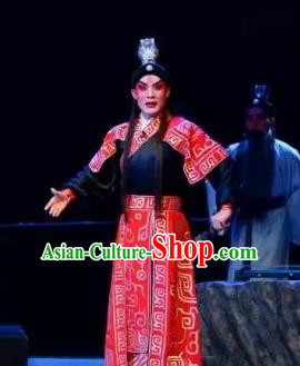 Yi Shui Han Chinese Guangdong Opera Martial Male Apparels Costumes and Headwear Traditional Cantonese Opera Wusheng Garment Hero Jing Ke Clothing