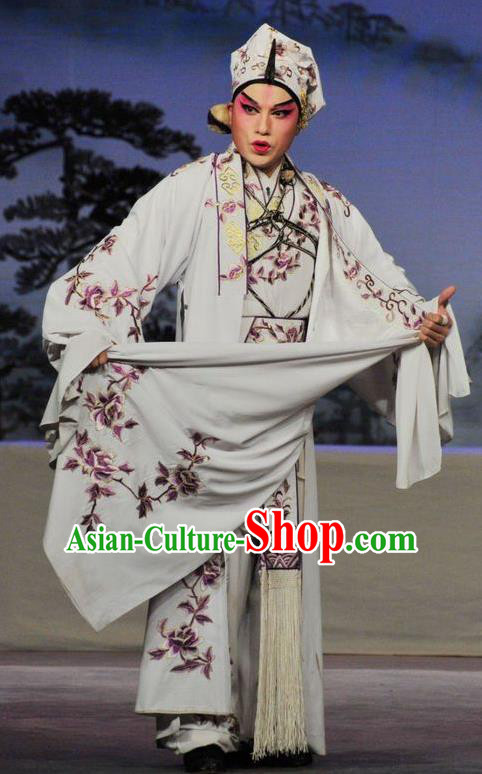 Fan Lihua Return Tang Chinese Guangdong Opera Wusheng Apparels Costumes and Headwear Traditional Cantonese Opera Swordsman Garment Martial Man Clothing