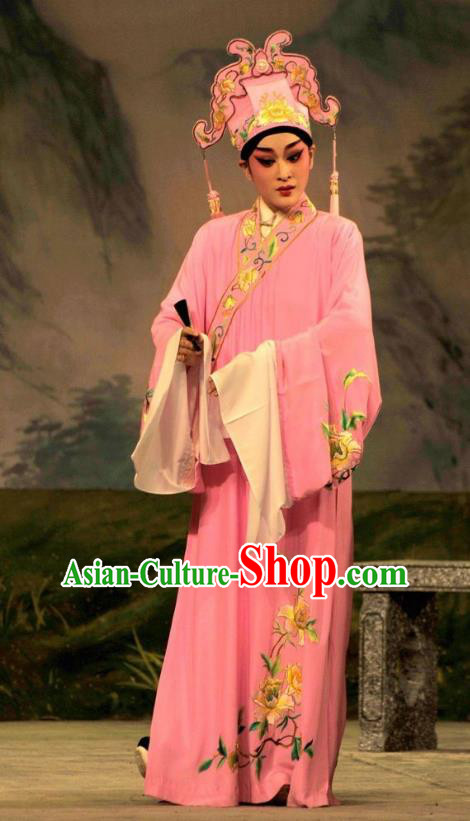 Lou Tai Hui Chinese Guangdong Opera Young Male Apparels Costumes and Headwear Traditional Cantonese Opera Xiaosheng Garment Niche Clothing