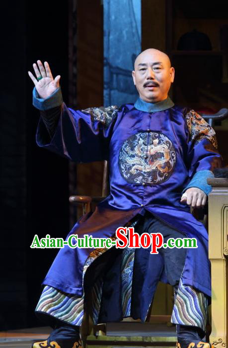 Chinese Traditional Qing Dynasty Minister Apparels Costumes Historical Drama Wang Fu Jing Ancient Official Garment Clothing and Headwear