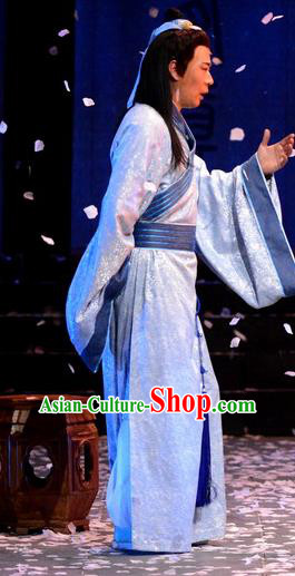 Chinese Traditional Song Dynasty Young Man Apparels Costumes Historical Drama Phoenix Hairpin Ancient Scholar Garment Poet Lu You Clothing and Headwear