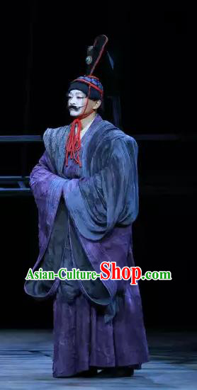 Chinese Traditional Stage Performance Actor Apparels Costumes Historical Drama The Prince of Lanling Ancient Clown Garment Clothing and Headwear