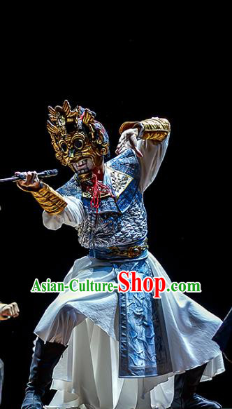 Chinese Traditional Stage Performance Warrior Apparels Costumes Historical Drama The Prince of Lanling Ancient Swordsman Garment Soldier Armor Clothing and Headwear