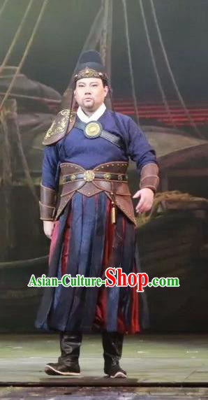 Chinese Traditional Song Dynasty Swordsman Clothing Stage Performance Historical Drama Da Song Yu Shi Apparels Costumes Ancient Hero Garment and Headwear