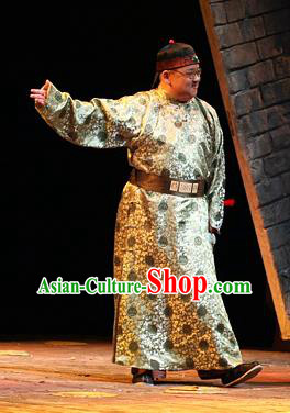 Chinese Traditional Qing Dynasty Adviser Clothing Stage Performance Historical Drama Apparels Costumes Ancient Childe Garment and Headwear