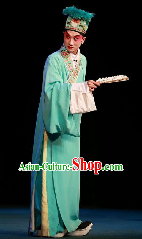 Zhen Zhu Shan Chinese Sichuan Opera Merchant Apparels Costumes and Headpieces Peking Opera Highlights Young Male Garment Xiaosheng Jiang Xing Clothing