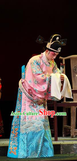 Cao Min Song Shijie Chinese Sichuan Opera Scholar Apparels Costumes and Headpieces Peking Opera Highlights Xiaosheng Garment Young Male Official Clothing
