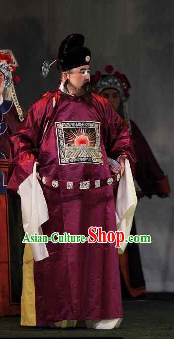 Cao Min Song Shijie Chinese Sichuan Opera Clown Apparels Costumes and Headpieces Peking Opera Highlights Laosheng Garment Official Clothing