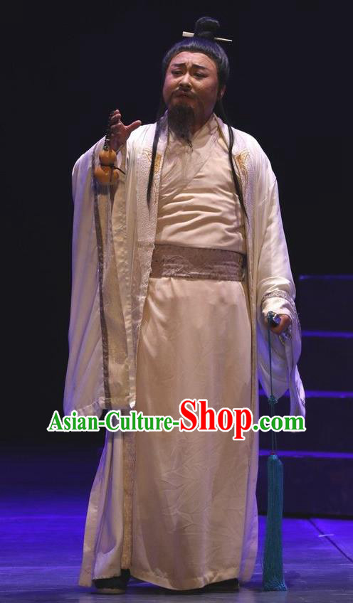 Chinese Traditional Jin Dynasty Gifted Male Clothing Stage Performance Historical Drama Guang Ling San Apparels Costumes Ancient Scholar Garment and Headwear