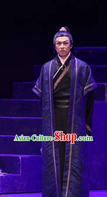 Chinese Traditional Jin Dynasty Scholar Clothing Stage Performance Historical Drama Guang Ling San Apparels Costumes Ancient Distinguished Men Shan Tao Garment and Headwear