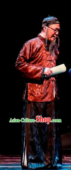 The Sound of Bell Chinese Sichuan Opera Old Man Apparels Costumes and Headpieces Peking Opera Highlights Laosheng Garment Elderly Male Clothing