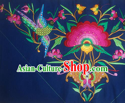 Chinese Traditional Ethnic Embroidered Butterfly Flower Navy Patch Decoration Embroidery Applique Craft Embroidered Triangle Accessories