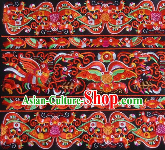 Chinese Traditional Ethnic Embroidered Butterfly Patch Decoration Embroidery Applique Craft Embroidered Triangle Accessories
