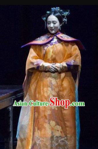 Chinese Historical Drama Empresses In Palace Ancient Palace Woman Garment Costumes Traditional Stage Show Dress Qing Dynasty Imperial Consort Apparels and Headpieces