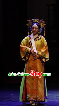 Chinese Historical Drama Empresses In Palace Ancient Manchu Woman Garment Costumes Traditional Stage Show Dress Qing Dynasty Imperial Consort Apparels and Headpieces