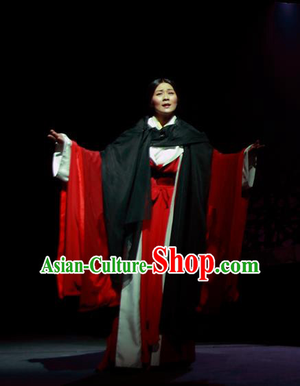Chinese Historical Drama Yao Li And Qing Ji Ancient Young Mistress Garment Costumes Traditional Stage Show Dress Spring and Autumn Period Female Red Apparels and Headpieces