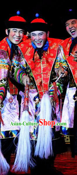 Chinese Traditional Qing Dynasty Eunuch Clothing Stage Performance Dance Drama The Summer Palace Apparels Costumes Ancient Court Servant Garment and Headwear