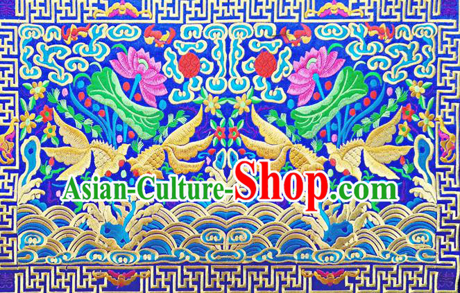 Chinese Traditional Embroidered Goldfish Lotus Cloth Decoration Embroidery Craft Embroidered Accessories