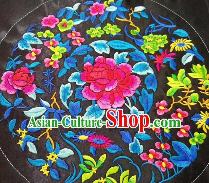 Chinese Traditional Embroidered Peony Patch Cloth Decoration Embroidery Craft Embroidered Accessories