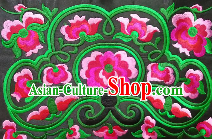 Chinese Traditional Embroidered Flowers Pattern Patch Cloth Decoration Embroidery Craft Embroidered Accessories