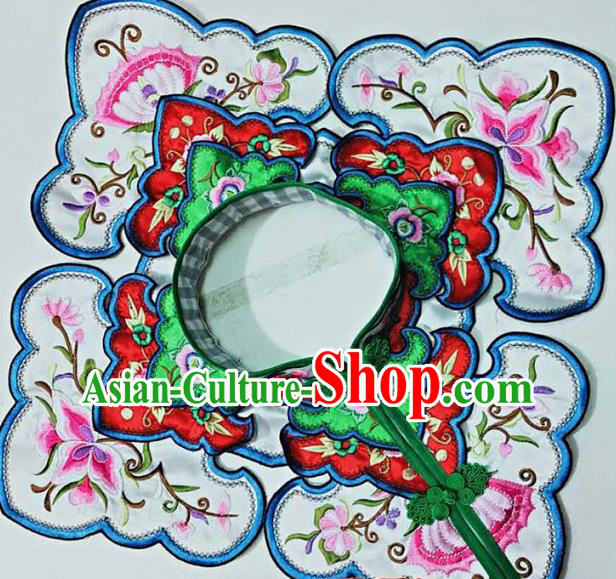 Chinese Traditional Qing Dynasty Embroidery Craft Embroidered Shoulder Accessories Embroidered Flowers Cloud Shoulder