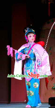 Chinese Sichuan Opera Highlights Xiaodan Qin Tong Garment Costumes and Headdress Chu Bei Sai Traditional Peking Opera Maid Lady Dress Apparels