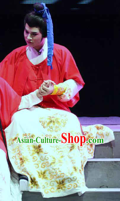 Fu Gui Rong Hua Chinese Sichuan Opera Prisoner Apparels Costumes and Headpieces Peking Opera Highlights Xiaosheng Garment Prince Hao Tian Clothing