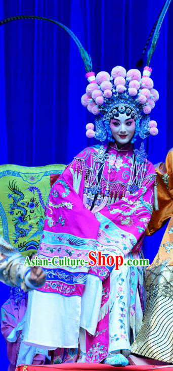 Chinese Sichuan Opera Highlights Hua Tan Garment Costumes and Headdress Bei Mang Mountain Traditional Peking Opera Actress Dress Imperial Consort Wei Apparels