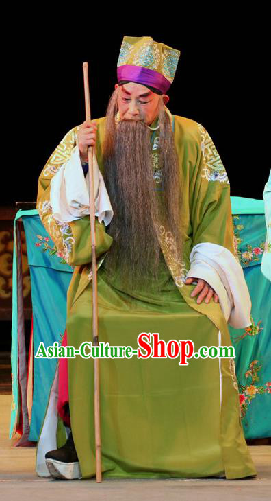 En Chou Ji Chinese Sichuan Opera Landlord Apparels Costumes and Headpieces Peking Opera Highlights Elderly Male Garment Laosheng Clothing