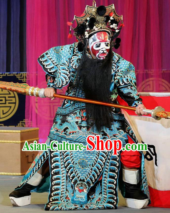 Dan Dao Hui Chinese Sichuan Opera Military Officer Apparels Costumes and Headpieces Peking Opera Highlights General Zhou Cang Garment Armor Clothing