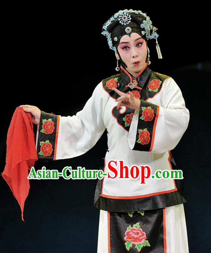 Chinese Sichuan Highlights Opera Mistress Garment Costumes and Headdress Legend of Chen Mapo Traditional Peking Opera Elderly Female Dress Apparels