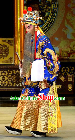Bai Shou Tu Chinese Sichuan Opera Official Cheng Yaojin Apparels Costumes and Headpieces Peking Opera Highlights Elderly Male Garment Duke Clothing