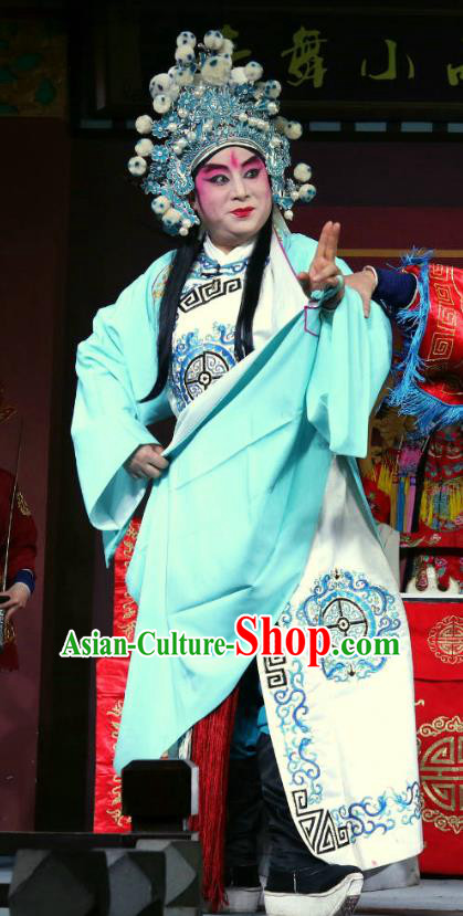 Zhan Ying Long Chinese Sichuan Opera Swordsman Apparels Costumes and Headpieces Peking Opera Highlights Martial Male Garment Wusheng Xue Yinglong Clothing