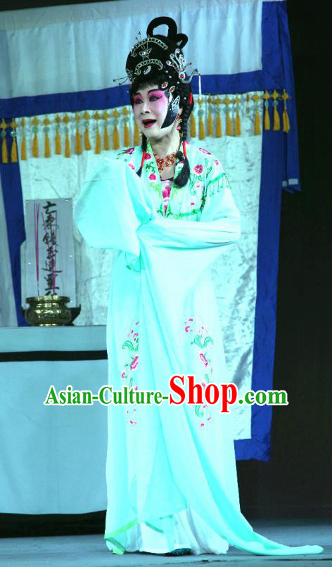 Chinese Sichuan Opera Highlights Distress Maiden Garment Costumes and Headdress The Romance of Hairpin Traditional Peking Opera Tsing Yi Dress Diva Qian Yulian Apparels