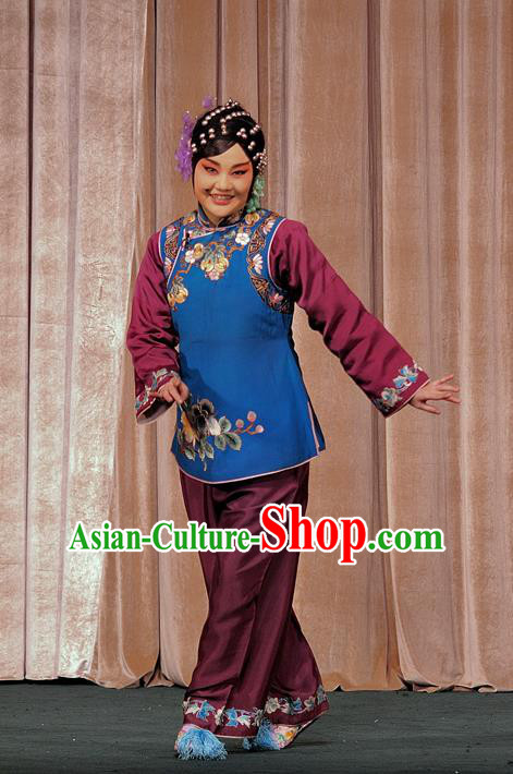 Chinese Sichuan Opera Highlights Country Woman Garment Costumes and Headdress The Romance of Hairpin Traditional Peking Opera Elderly Female Dress Apparels