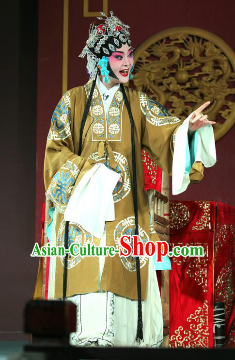 Chinese Sichuan Opera Highlights Pantaloon Garment Costumes and Headdress Hu Lian Nao Chai Traditional Peking Opera Elderly Female Dress Rich Dame Apparels