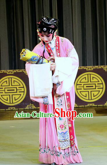 Chinese Sichuan Highlights Opera Young Beauty Garment Costumes and Headdress Traditional Peking Opera Court Maid Dress Kou Zhu Apparels