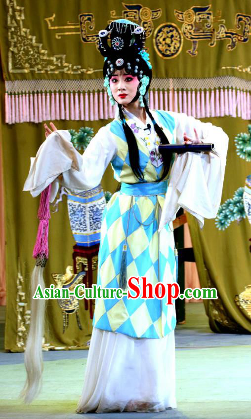 Chinese Sichuan Highlights Opera Taoist Nun Chen Miaochang Garment Costumes and Headdress Traditional Peking Opera Actress Dress Young Beauty Apparels