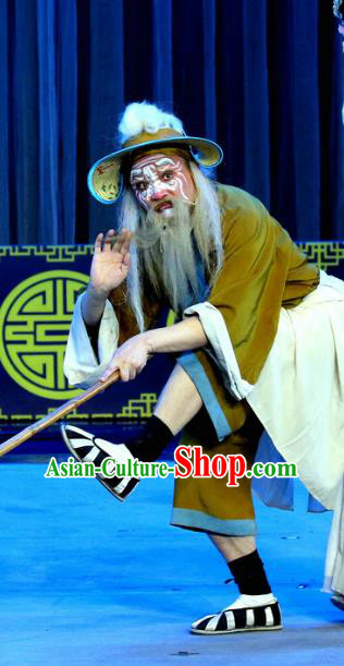 Chinese Sichuan Opera Boatman Apparels Costumes and Headpieces Peking Opera Highlights Elderly Male Garment Clothing