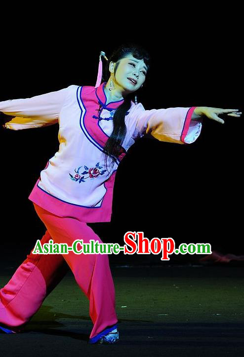 Chinese Sichuan Highlights Opera Actress Jin Zi Garment Costumes and Headdress Traditional Peking Opera Young Woman Dress Country Female Apparels